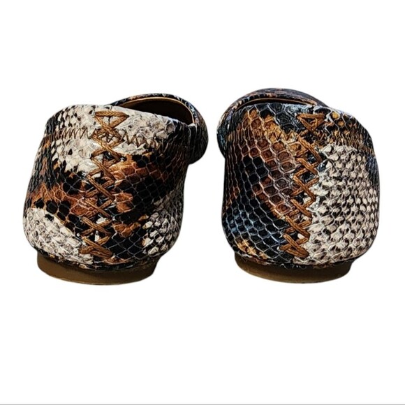 Lucky Brand Shoe Women 6.5 M Leather Snakeskin Print Ballet Flat Slip On Casual - Picture 7 of 14